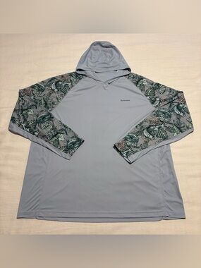 Men’s Simms Slamdown Solar Flex Belize Hoody | Steel Blue \ Floral | XXL